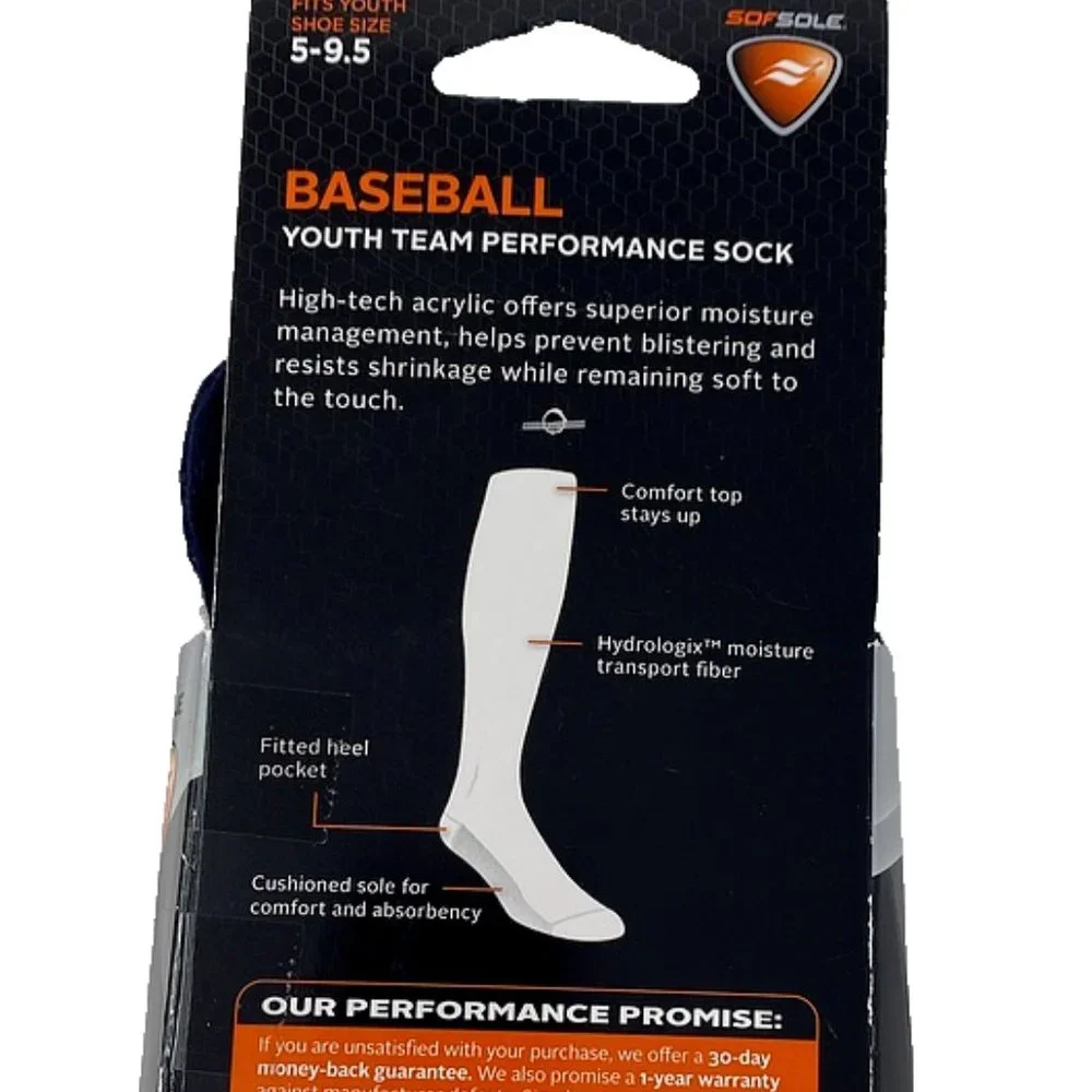 Sof Sole Baseball Youth Team‎ Multicolor Socks 8 Pairs Size 5-9.5 XS MSRP $60